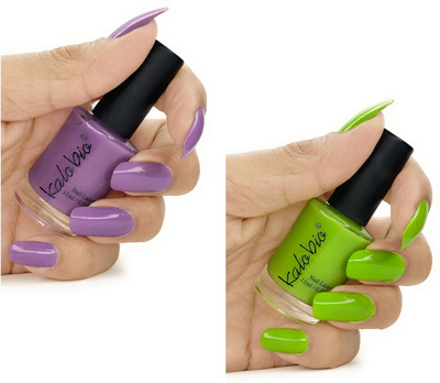 KALOBIO Pastel Nail Enamel - Periwinkle & Kelly Green KPS08/09