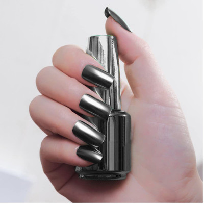 ADJD Metallic Nail Polish Pealecent Color Shine Deep Grey