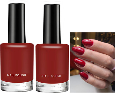 tanvi27 Combo Nail Paint Shiny Smooth Long Lasting Dark red Nail Polish Dark red