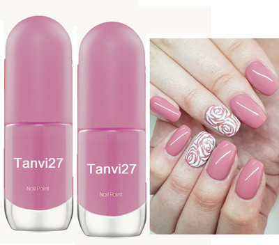 tanvi27 Combo Nail Lacquer Quick Dry Long Lasting Light pink Nail Polish Light pink