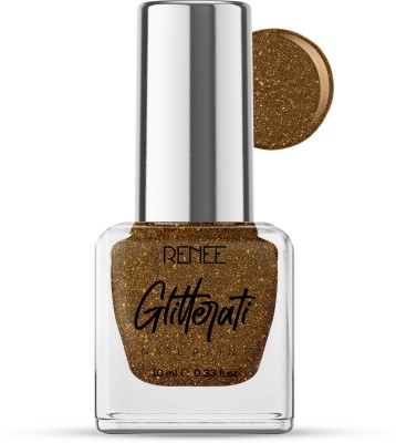 Renee Glitterati Nail Paint Copper Blaze | Chip Resisting Formula with High Glitter Copper Blaze