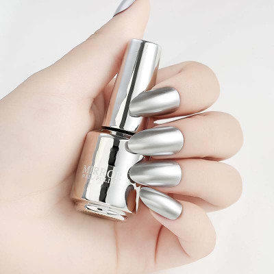 EVERERIN Metallic Mirror Effect Long-Lasting Quick Dry Nail Lacquers Silver
