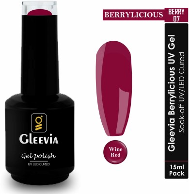 Gleevia UV Gel Nail Polish 15ml | Premium Nail Gel Collection for Professionals Berry07 Wine Red