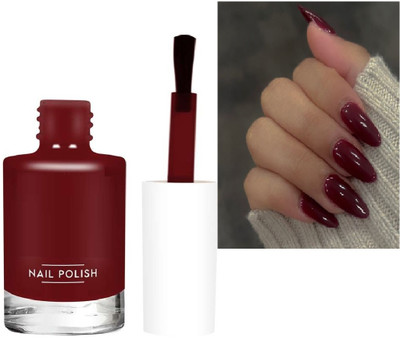 GABBU Gel based Nail Paint With Smooth Glossy Finish look dark maroon