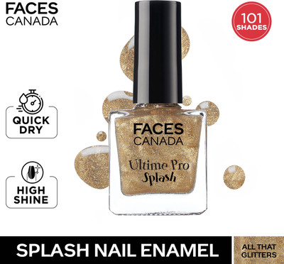 FACES CANADA Ultime Pro Splash Nail Enamel | Glossy | Quick Drying | Long Lasting | 8ml, All That Glitters 22