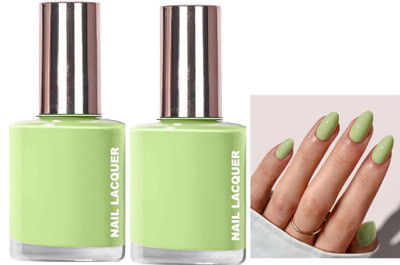 EVERERIN Chip Resisting Formula and High Nail Shine Polish Pale Green(Pack of 2)