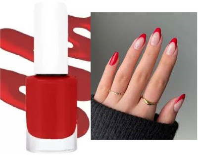 Luipui trending long lasting dark red matte nail polish pack of 1 RED