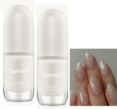 tanvi27 Combo Nail Lacquer Quick Dry Pearl white Long Lasting Nail Polish Pearl white
