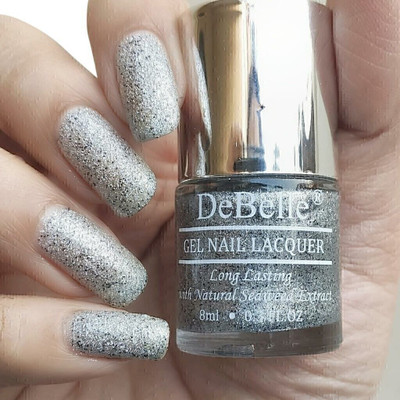 DeBelle Gel Nail Lacquer (Silver with Black Glitter; Finish) Estella