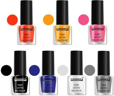 COSMERA Super Stay High Shine Quick Dry Nail Polish Combo Set of 7 N42 Multicolor(Pack of 7)