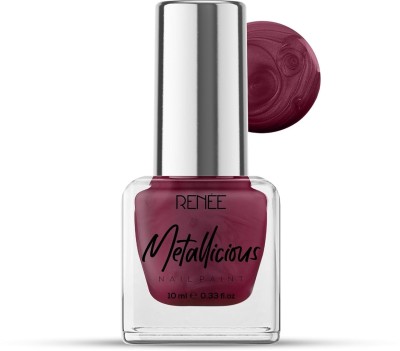 Renee Metallicious Nail Paint | Quick Drying, Chip Resisting Formula with High Shine Cosmic Maroon