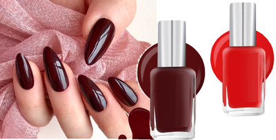 Sheny Nail polish for Women – High-Quality, Long-Lasting Finish Red & MEHROON RED & MAROON(Pack of 2)
