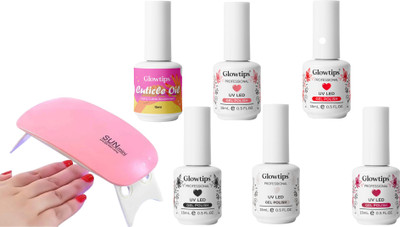 Palmskin Professional UV Gel Nail Polish,Glossy white,black, Red,Baby pink,Wine Gel 15ML Black, White(Pack of 3)