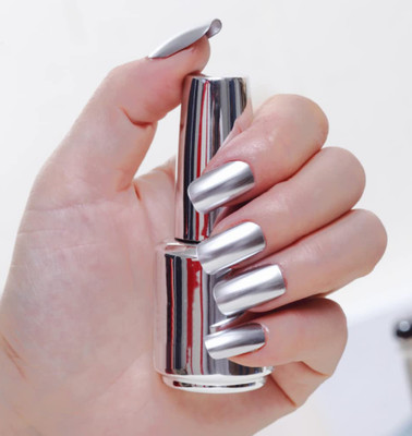 Latixmat Mirror Effect Metallic Nail Polish Magic Mirror Effect Silver Chrome Silver