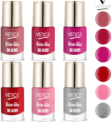 VERGE Colour Show HD Nail Lacquer (NO FADING & NO CHIPPING) (Pack of 6) CS6 (82) CS6_82(Pack of 6)