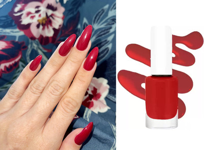 AFARAXIA shine Nail Paint cherry red | Chip Resisting Formula and High Shine Polish Rose Cherry red