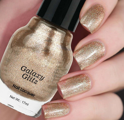 FLORERO Glitter shine long & lasting nail paint for multi nail art Shimmer Golden