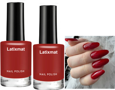 Latixmat Combo Professional High Shine Quick Dry Red Nail Polish Red