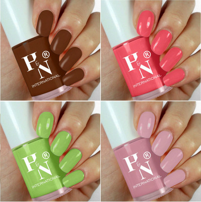 HIGHLIGHT NAILS High Gloss Nail Lacquer||Distinct Nail Polish Pout To Perfect(Pack of 4)