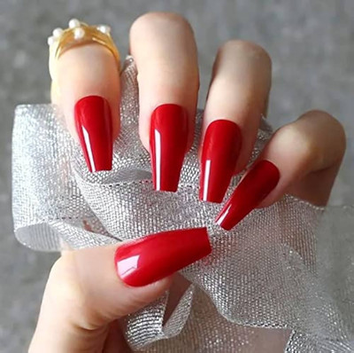 HUZURLU Long lasting Cherry red matte finish high shine nail paint chewery red