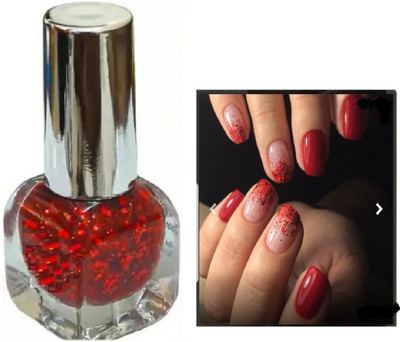 Luipui new trending long lasting red sparkle nail polish red