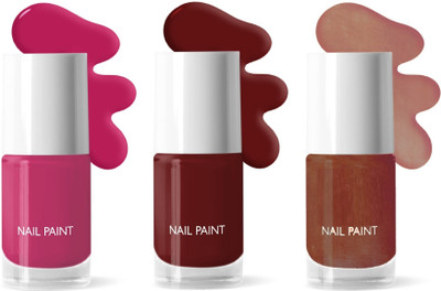 REIMICHI Nail Paint Set for a Glossy Finish That Lasts All Day Long Pack of 3 MULTICOLOR