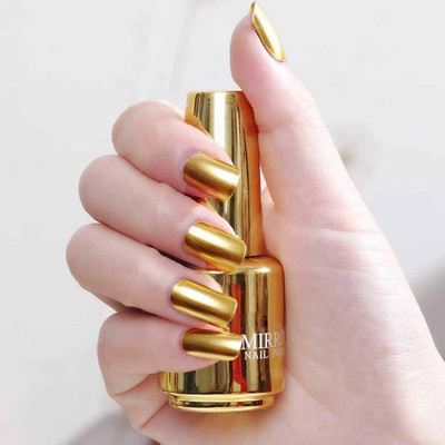 YAWI SMOOTH Metallic Effect Mirror Warm Gold Nail Polish Long Lasting Shine Gold