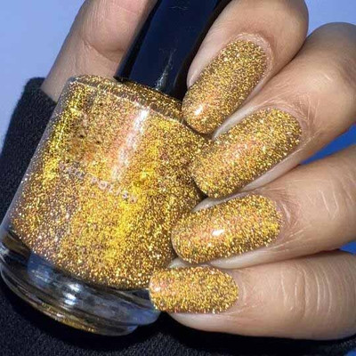 GULGLOW99 Quick Drying, Glittery Finish, Long Lasting, Chip resisting Formula Golden Glittter