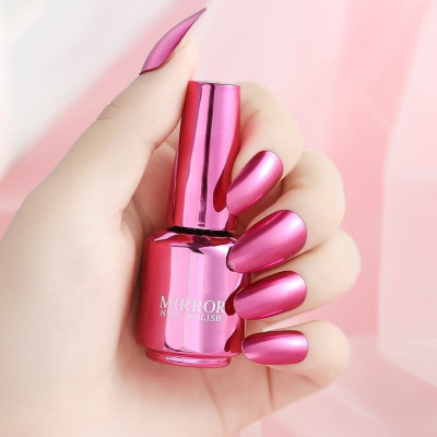 manasona Magic Mirror Dark Pink Effect Chrome Nail Art Polish Metallic Pink