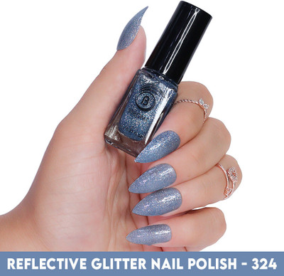 BEROMT REFLECTIVE GLITTER NAIL POLISH - BNP 324 Light Blue