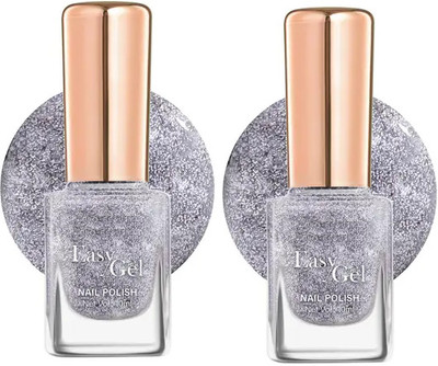 ADJD Combo Nail Polish Long Lasting & Quick Drying Silver Gilliter Silver Gilliter