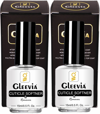 Gleevia Cuticle Softener & Remover Liquid Professional Manicure & Pedicure Cuticle Care Clear(Pack of 2)