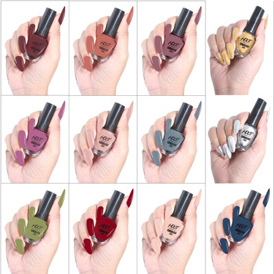 HOOT Long-lasting & Vibrant Nail Paint | Natural Nail Polish with High Gloss Finish 12 Different Shades(Pack of 12)