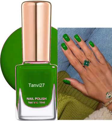 tanvi27 Quick Dry Glossy Finish Nail Polish No Toxin Green Nail Lacquer Green