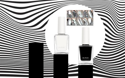 Sheny Best Quality SHINNY ULTRA HIGH 3D SHINE LONGEST LASTING NAIL POLISH black & white(Pack of 2)