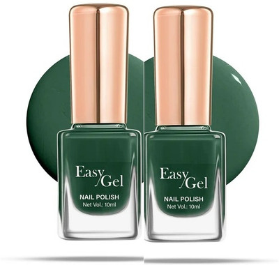 GFSU - GO FOR SOMETHING UNIQUE Gel Shine Nail Polish - Long lasting dark green(Pack of 2)
