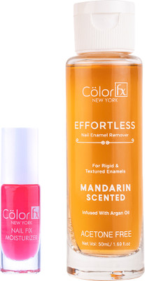 Color Fx Nail Fix Moisturizer & Nail Enamel Remover Mandarin, 203-R2 Multicolor(Pack of 2)