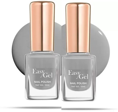 CATERINACHIARA Rich Pigmentation,Quick-Dry Nail Polish For Women grey(Pack of 2)