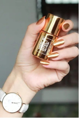 THTC Mirror Effect Nail Art Polish Quick Drying gold