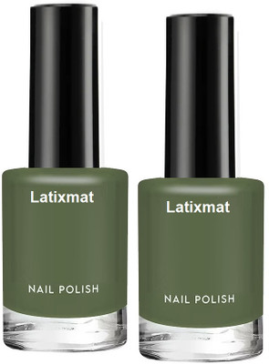 Latixmat Combo Professional High Shine Quick Dry Olive green Nail Polish Olive green