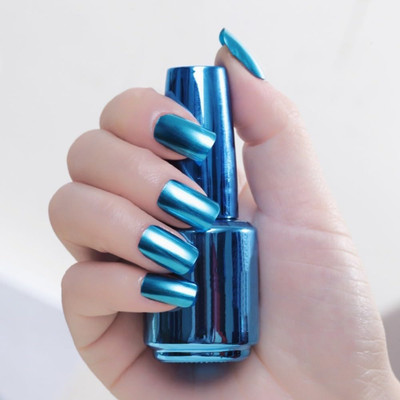 luzimaisa Chrome Nail Polish, Metallic Mirror Effect Nail Polish blue