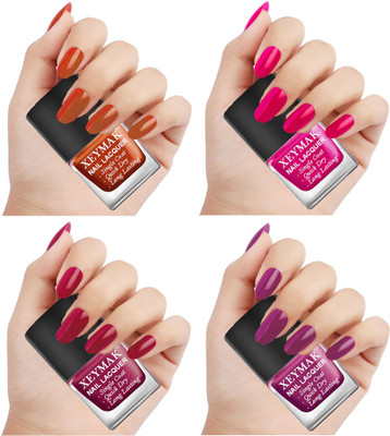 xeymak Nail Polish Quick Dry Single Coat set of 4 Pc. 1,2,4,5 Multicolor