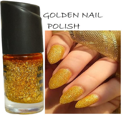Luipui TRENDING LONG LASTING GOLDEN GLITTER NAIL POLISH PACKL OF 1 GOLDEN