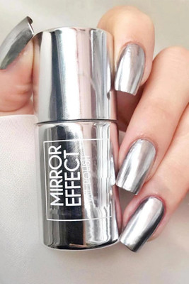 tanvi27 Silver Mirror Effect Metallic Nail Polish SILVER