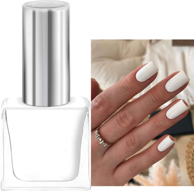 tanvi27 Nail Polish Lacquer Toxic Free Quick Dry Long Lasting White Glossy Shine White