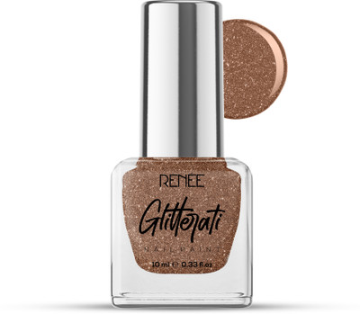 Renee Glitterati Nail Paint Rose Beige | Chip Resisting Formula with High Glitter Rose Beige
