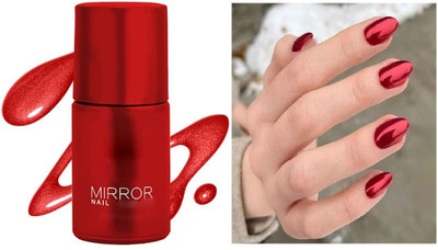 EVERERIN New High Shine Quick Drying Red Mettalic Nailpaint Red
