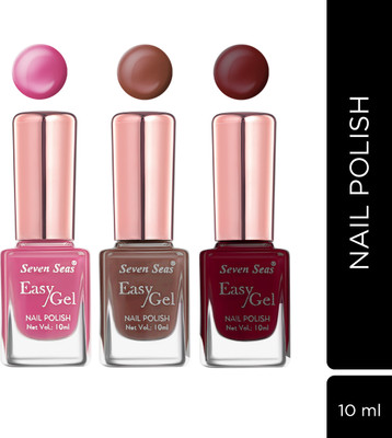 Seven Seas Nail Polish Combo Set Of 3 Long Stay Multicolor(Pack of 3)