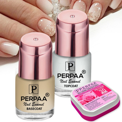 Perpaa Super Stay Quick-Drying, Long-Lasting Gel Based Nail Care Combo Set (7.5ml Each) Base Coat ,Top Coat(Pack of 2)