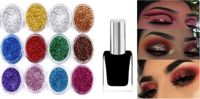 GABBU Long Lasting Quick Dry & Cruelty-Free Nail Paint /glitter1 multicolor(Pack of 2)